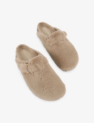 Kg Kurt Geiger Womens Beige Nia Faux-fur Mules Eur 41 / 8 Uk In Neutral