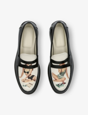 Duke & Dexter Mens  Wilde Pin Up Ii Leather Penny Loafers
