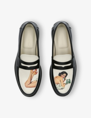 Duke & Dexter Mens  Wilde Pin Up Leather Penny Loafers