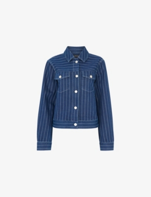 WHISTLES: Pinstriped Relaxed-fit Denim Jacket