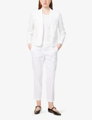 THEORY: Treeca Tapered Linen-Blend Trousers