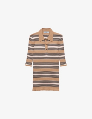 PRADA: Striped Short-Sleeve Cotton Polo Shirt