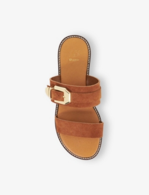 Dune Womens Tan Suede Lawe Suede Sandals Eur 36 / 3 Uk