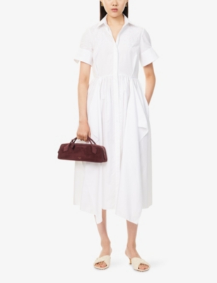 Erdem Cotton Embroidered Midi Dress In White