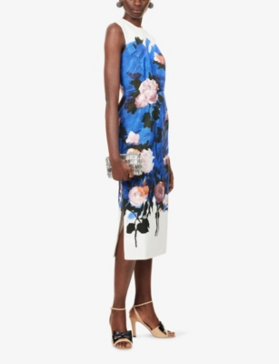 ERDEM: Floral Sleeveless Cotton-Blend Midi Dress