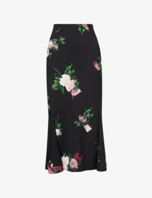 ERDEM: Floral A-Line Stretch-Woven Midi Skirt