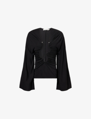 CHRISTOPHER ESBER: Salacia Ruched Woven Top