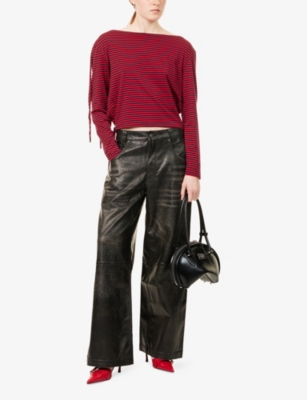 JADED LONDON: Gaia Striped Stretch-Woven Top