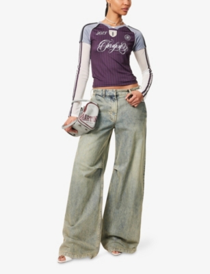 JADED LONDON WOMENS JADED LONDON TRIPLE LAYERED FOOTBALL JERSEY TOP 