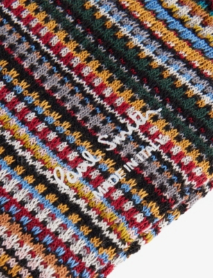 PAUL SMITH: Striped Stretch-Cotton Blend Socks