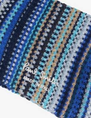 PAUL SMITH: Signature Stripe Pique Cotton-Blend Socks