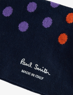 PAUL SMITH: Kingston Polka-Dot Cotton-Blend Socks