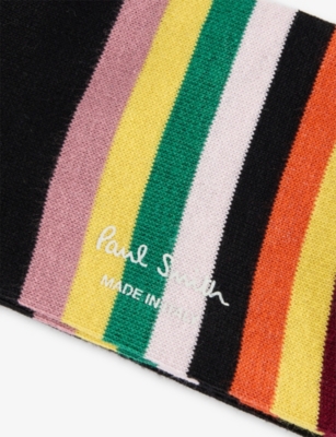 PAUL SMITH: Stripe Tipping Cotton-Blend Socks