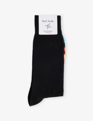 PAUL SMITH: Stripe Tipping Cotton-Blend Socks