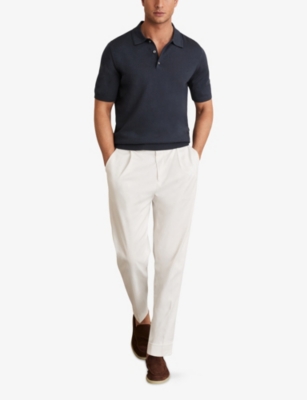REISS: Manor Half-Button Short-Sleeve Merino-Wool Polo Shirt