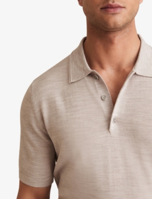 REISS: Manor Half-Button Short-Sleeve Merino-Wool Polo Shirt