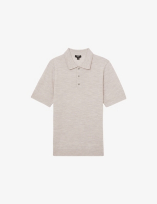 REISS: Manor Half-Button Short-Sleeve Merino-Wool Polo Shirt