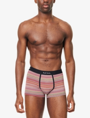 PAUL SMITH: Striped Logo-Waistband Pack Of Five Cotton-Jersey Trunks
