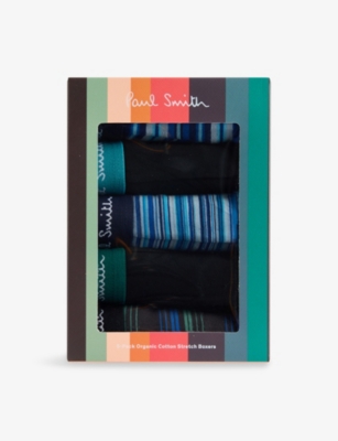 PAUL SMITH: Striped Logo-Branded Pack Of Five Cotton-Jersey Trunks