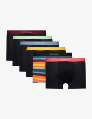 PAUL SMITH: Branded-Waistband Pack of Seven Cotton-Jersey Trunks