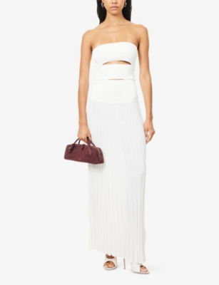 Christopher Esber Womens White Slashed Knit Sunray Maxi Dress Xs In White