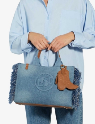 DUNE: Desert Medium Fringed Denim Tote Bag