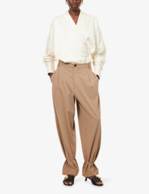 DARKPARK: Phebe Cuffed Wide-Leg Wool-Blend Trousers