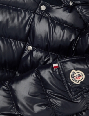 Moncler Navy Manaem Hooded Down Jacket 4-10 In Black