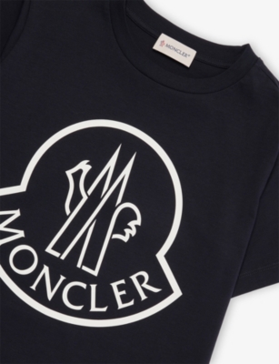 MONCLER: Logo-Print Cotton T-Shirt 4-14 Years