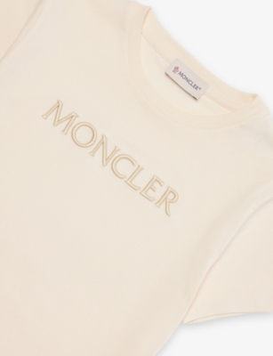 MONCLER: Logo-Embroidered Cotton T-Shirt 4-14 Years