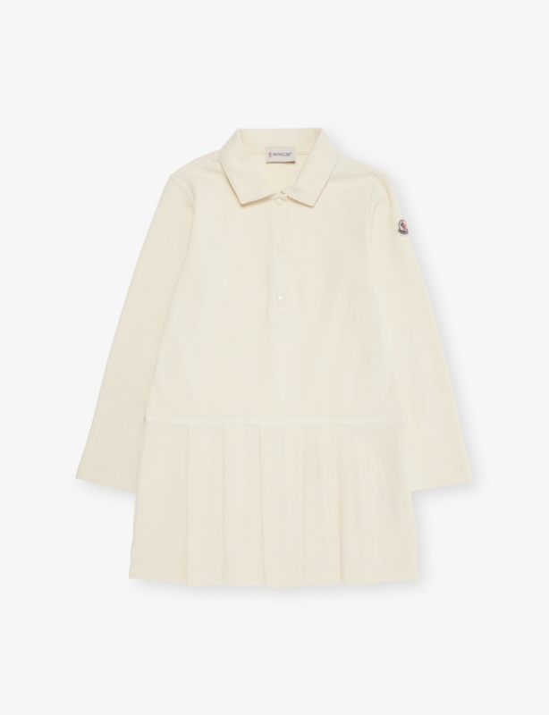 Logo-Patch Pleated-Hem Cotton-Piqué Blend Dress 4-14 Years