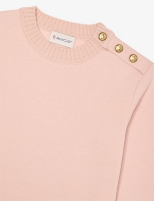 MONCLER: Round-Neck Long-Sleeves Cotton-Jersey Dress 4-12 Years