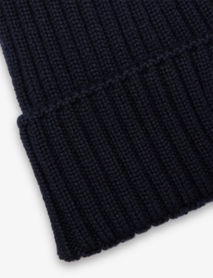 MONCLER: Brand-Patch Ribbed Wool Beanie 4-10 Years