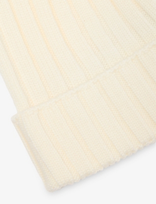 MONCLER: Brand-Patch Ribbed Wool Beanie 1-14 Months