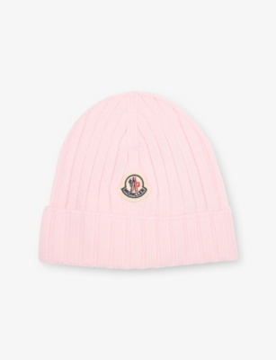 MONCLER: Brand-Patch Ribbed Wool Beanie 1-24 Months