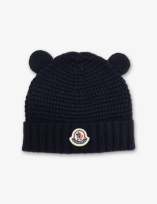 MONCLER: Tricot Animal-Ears Wool Beanie 1-14 Months