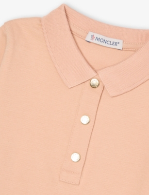 MONCLER: Pleated Long-Sleeves Stretch-Cotton Piqué Dress 3 Months-3 Years