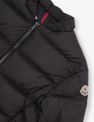 Moncler Black Ora Logo-patch Quilted Shell Jacket 8- In Black