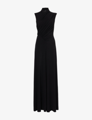 ALBERTA FERRETTI: Draped Sleeveless Stretch-Woven Maxi Dress