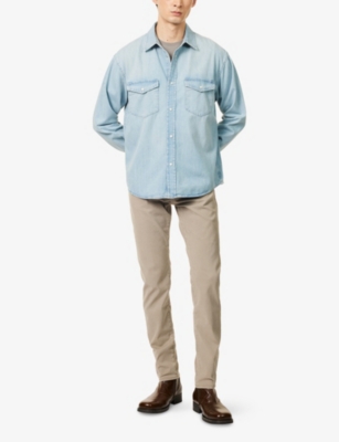 Frame Mens Modern Western Patch-pocket Denim Shirt Calabasas In Calabasas