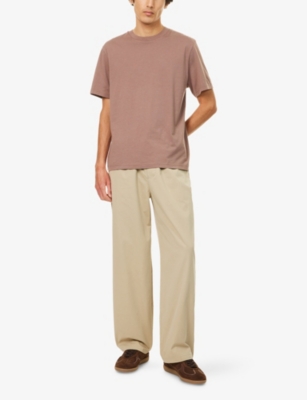 Frame Mens Oxford Beige Easy Straight-leg Cotton Trousers