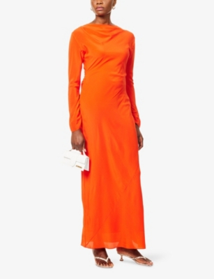 SIR: Fresca Gathered Silk Midi Dress