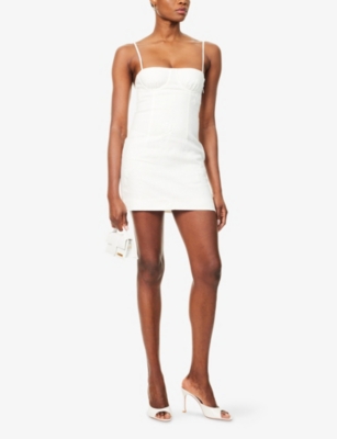 SIR: Alessandra Embroidered Linen Mini Dress