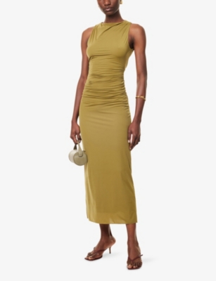 SIR: Cascina Twisted-Neckline Jersey Midi Dress