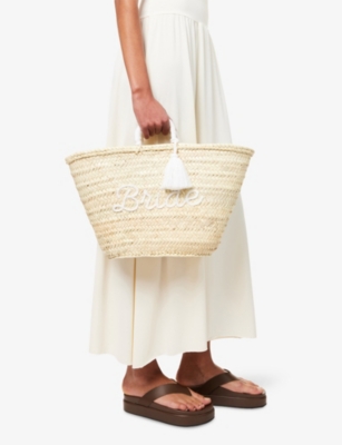 Boutique Bonita Womens  Bride Straw Basket Tote Bag