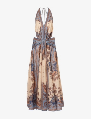ZIMMERMANN: Ascension Halter-Neck Cotton Maxi Dress