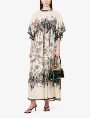 ZIMMERMANN: Rhiannon Floral Silk Maxi Dress