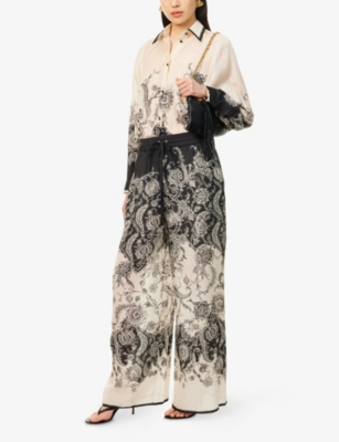 Zimmermann Relaxed Floral Print Trousers With Elasticated Waistband