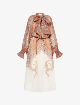 ZIMMERMANN: Rhiannon Floral Woven Midi Dress