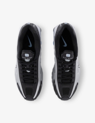 NIKE: Shox R4 Leather and Mesh Mid-Top Trainers